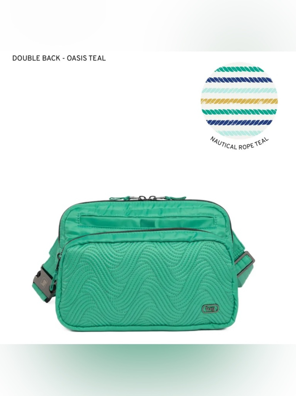 lug Oasis Teal Quilted Belt Bag